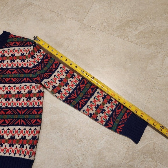 J Crew Classic Fair Isle Womens XS Lambs Wool Multicolor Knit Crewneck Sweater - Picture 10 of 16